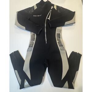 Seaskin Full Wetsuit Sz S Black Neoprene Front Zip Surf Dive Swim